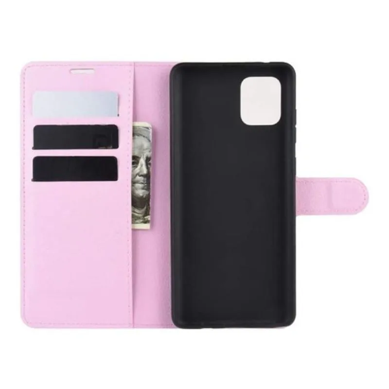 Capa Capinha Carteira Flip Couro Galaxy Note 10 Lite 6.7 - Rosa