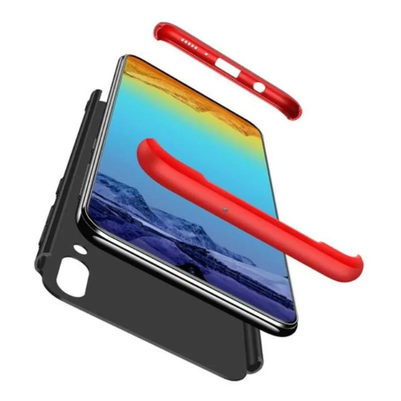Capa Capinha 360 Samsung Galaxy M10 Tela 6.22 Anti Impacto - Preto com vermelho