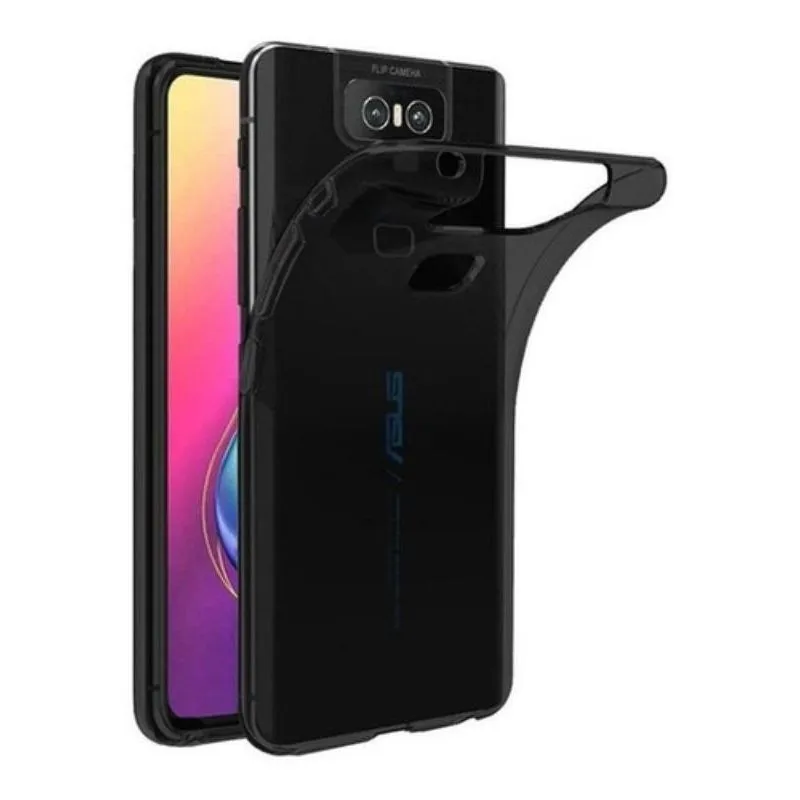 Capa Capinha Tpu Fina Zenfone 6 Zs630kl Tela 6.4 Case Top - Preto fumê