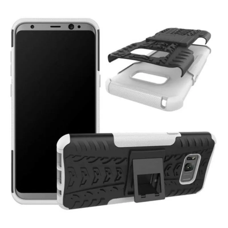 Capa Capinha Case Hybrid Galaxy S8+ S8 Plus 6.2 Anti Impacto - Preto com Branco