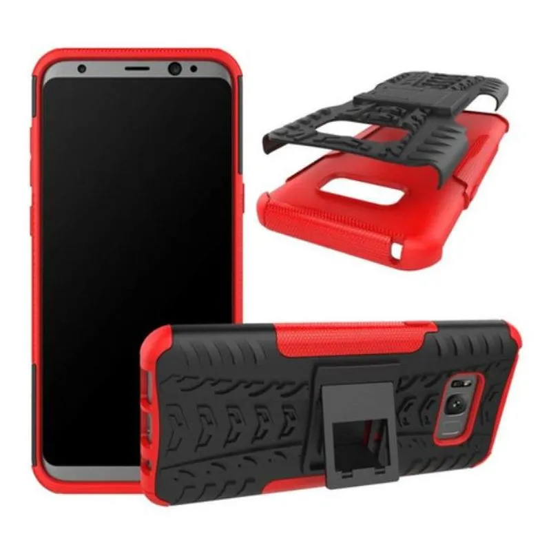 Capa Capinha Case Hybrid Galaxy S8+ S8 Plus 6.2 Anti Impacto - Preto com vermelho