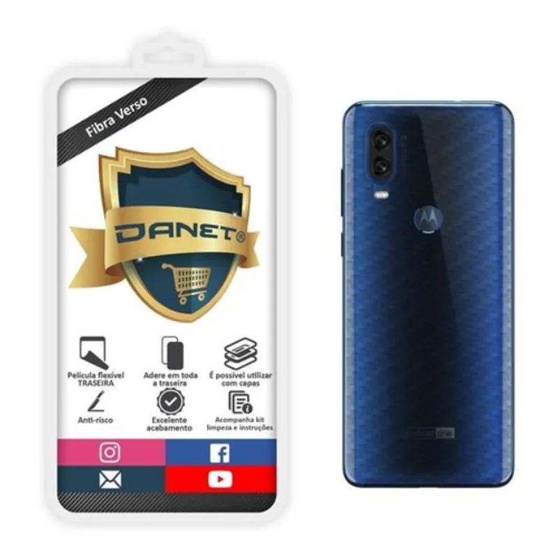 Película Gel Traseira Fibra Carbono Motorola Moto One Vision