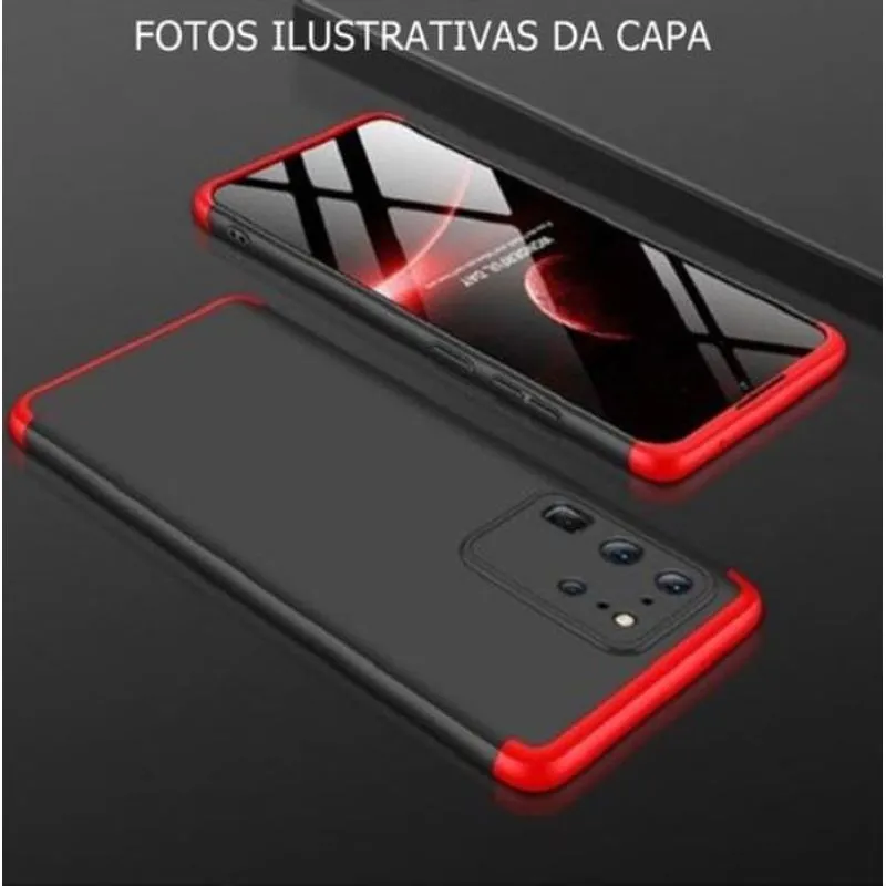 Capa Capinha 360 Samsung Galaxy S20 Tela 6.2 Anti Impacto - Preto com vermelho