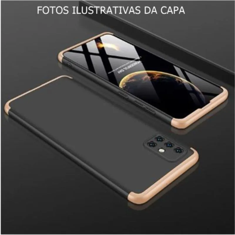 Capa Capinha 360 Samsung Galaxy S20 Plus 6.7 Anti Impacto - Preto com Dourado