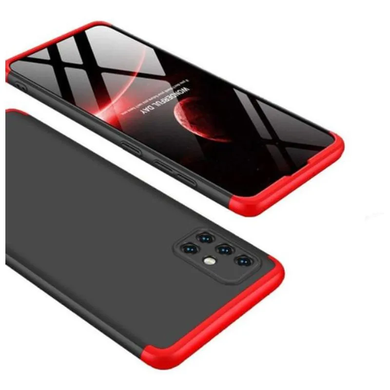 Capa Capinha 360 Samsung Galaxy A71 Tela 6.7 Anti Impacto - Preto com vermelho