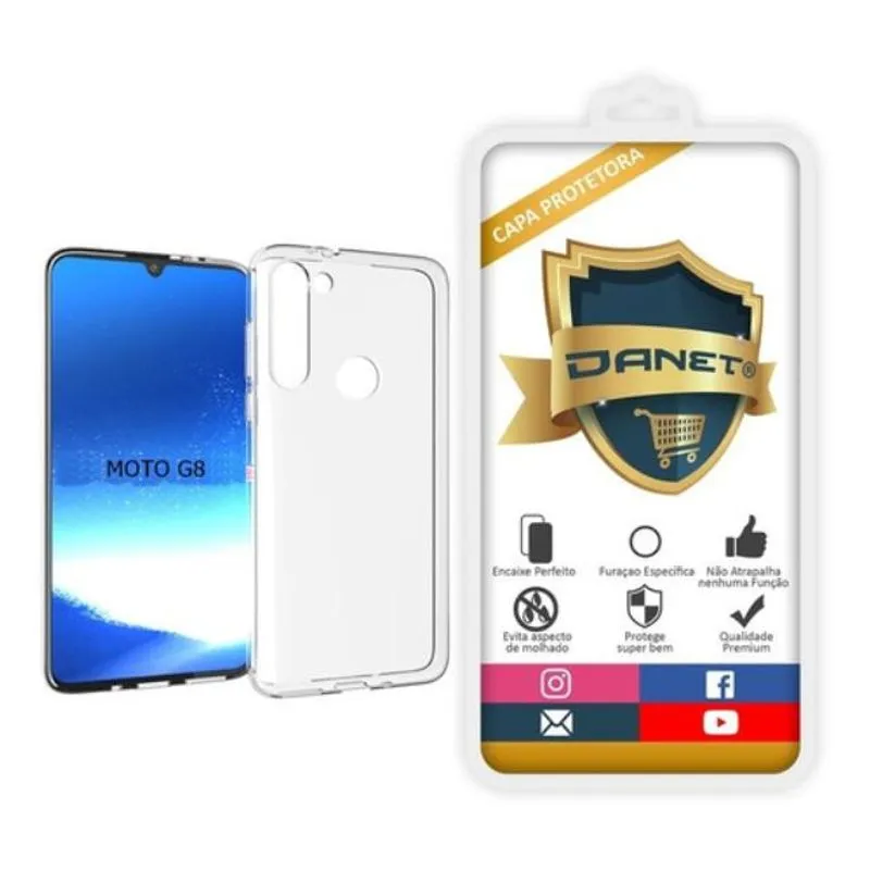 Capa Capinha Tpu Ultra Fina Motorola Moto G8 Normal Tela De 6.4' - Primeiros Danet - Transparente
