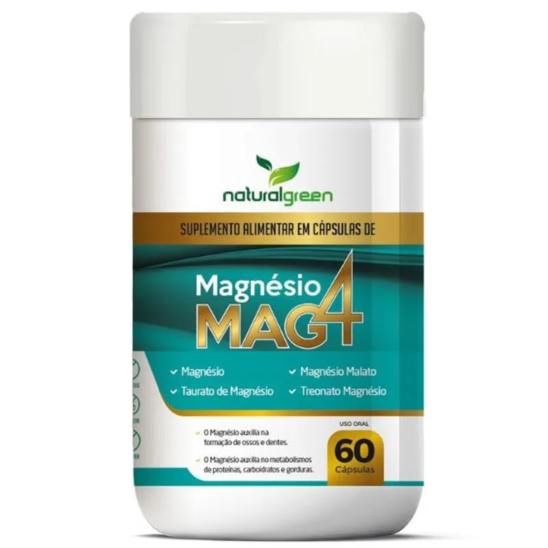Suplemento 4 Magnésio Malato Taurato Treonato 60 Cápsulas