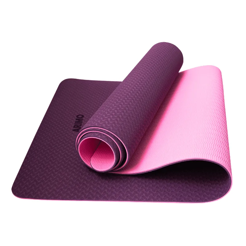 ARIMO Tapete Yoga Mat Antiderrapante TPE Ecológico Biodegradável Todos Os Tipos de Yoga/Pilates 181 x 61 cm x 6 mm Roxo