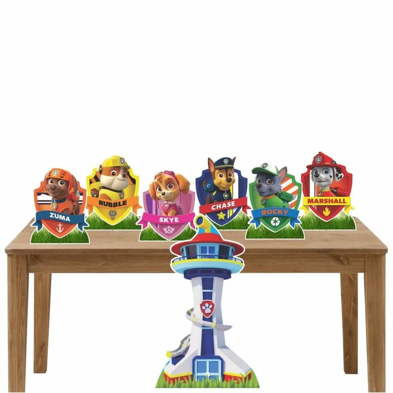 Kit Decoração de Festa Totem Display Patrulha Canina-7 Peças