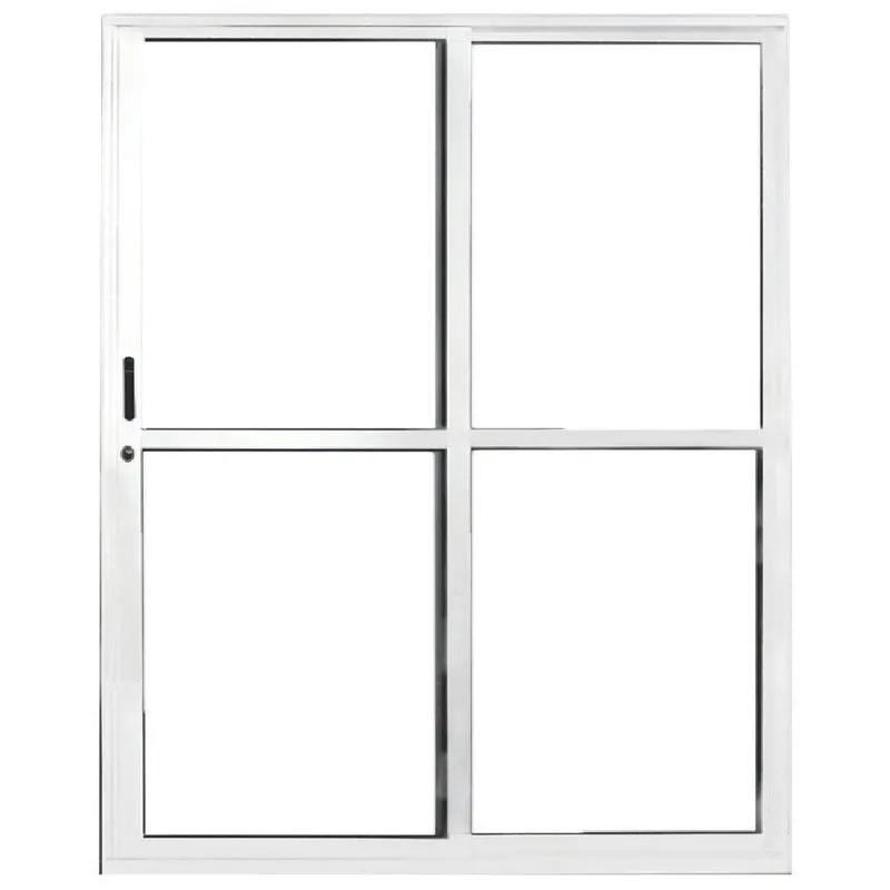 Porta De Correr Sacada 2 Folhas 2.10 X 1.20 Preto Linha 25 Com Fechadura