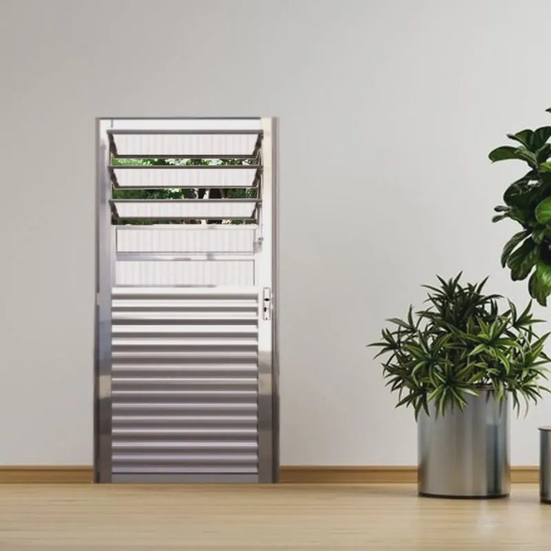 Porta Basculante Palheta de Alumínio 210 X 80cm Linha 25 Lado Esquerdo Esquadrias Bergamo