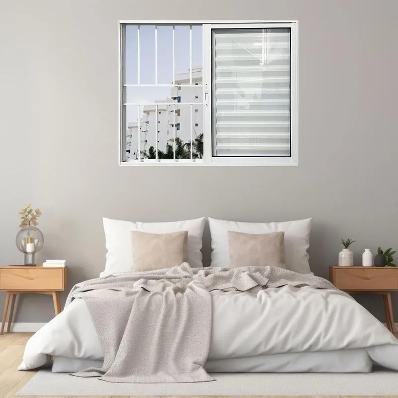 Janela Veneziana De Alumínio 3 Folhas 100 X 150cm Com Grade Linha 25 Esquadrias Bergamo Branco