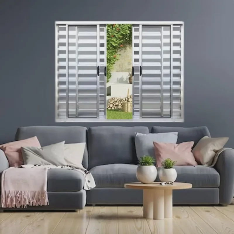 Janela Veneziana de Alumínio 6 Folhas 100 X 100cm Linha Modular