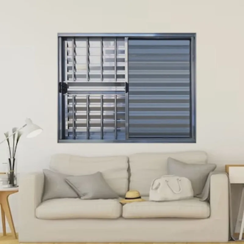 Janela Veneziana de Alumínio 3 Folhas 100 X 150cm Linha Modular com Grade