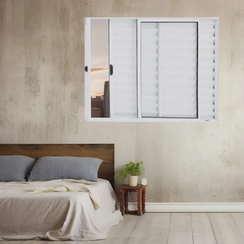 Janela Veneziana de Alumínio 3 Folhas 120 X 150cm Linha Modular