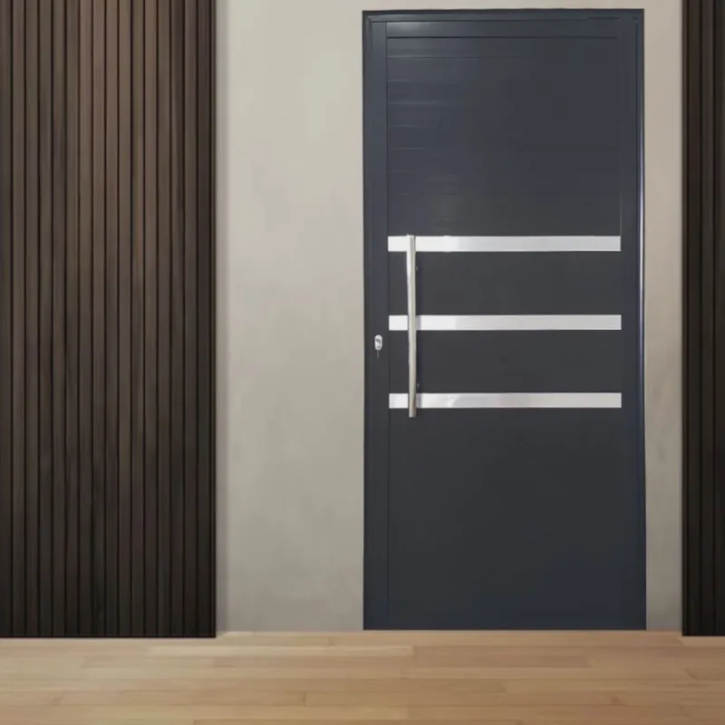 Porta Pivotante de Alumínio 210 x 100cm com Friso Veneza Esquadrias Bergamo