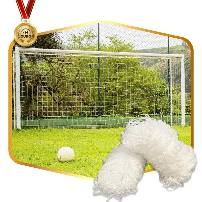 Par Rede Para Gol De Futebol Campo Profissional Fio 6 Nylon