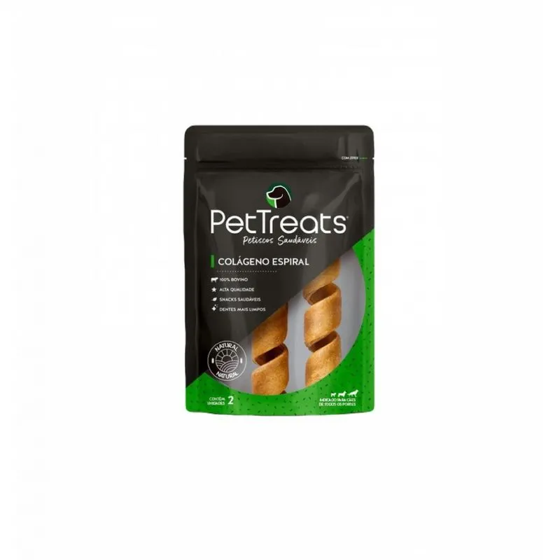 Petisco Natural p/ Cães- Colágeno Espiral- PetTreats- 2un