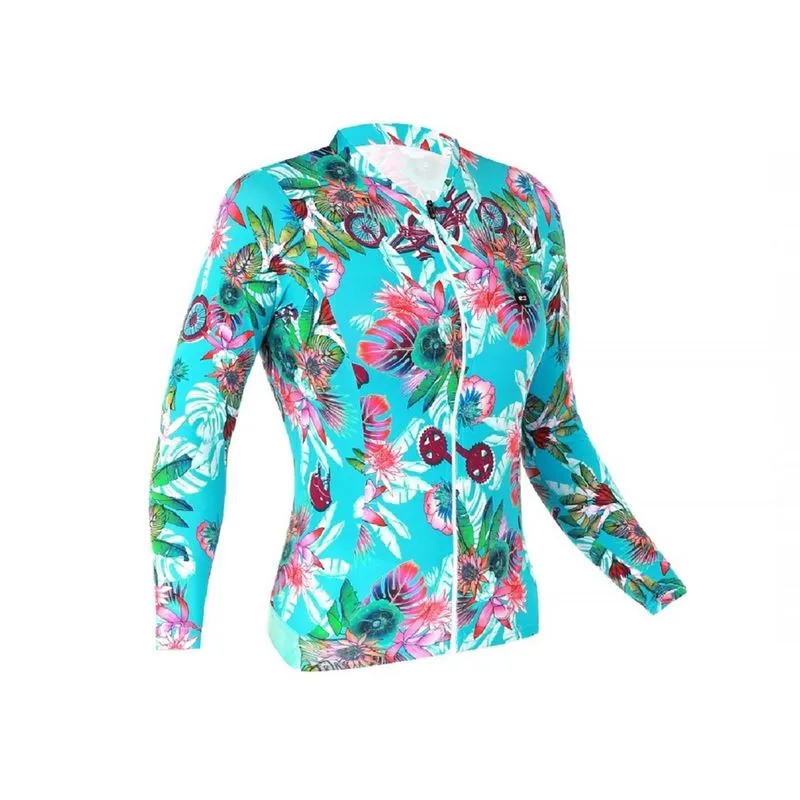 Camisa Feminina Ciclism Marcio May Manga Longa Blue Feeling