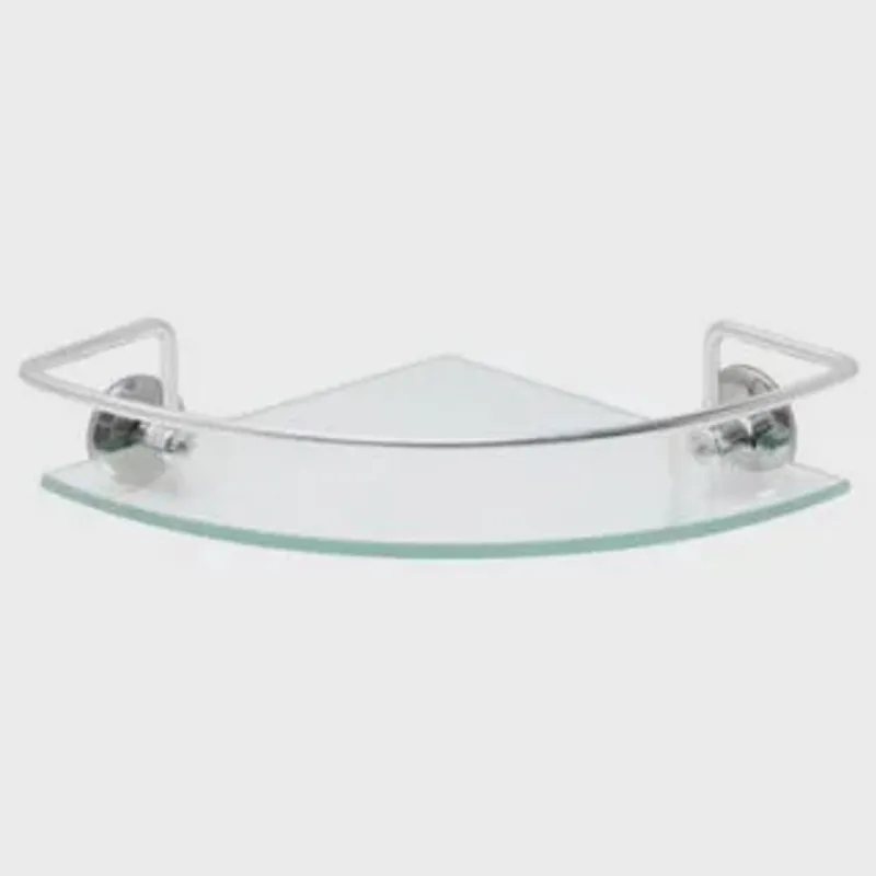Porta shampoo canto inox c/vidro 10606