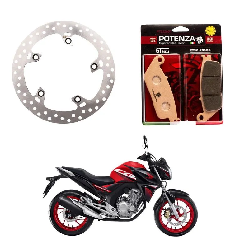 Disco Freio Dianteiro E Pastilha Potenza Cb250f Nova Twister