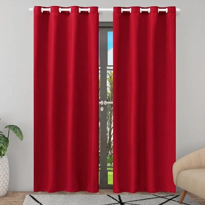 Cortina Para Sala Ou Quarto Jasmim 2,8x2,20 Mt Vermelho