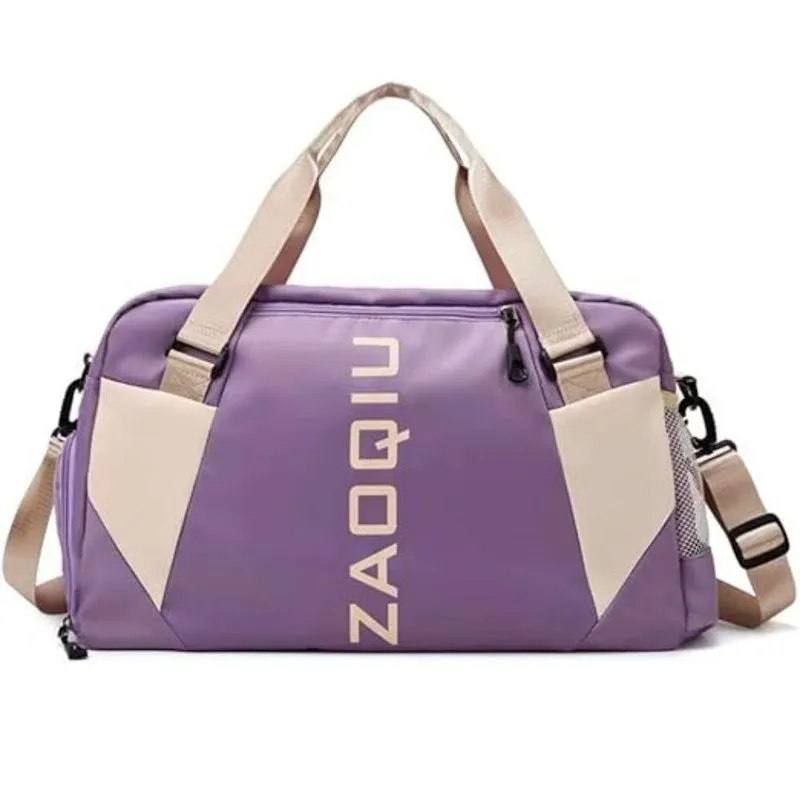 Bolsa Mala Grande Com Alça Academia Esportiva Porta Sapatos Cor:Lilas