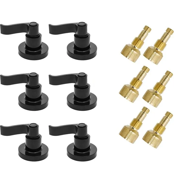 Kit 06acabamento C70 Curvo Preto Registro Pressão Docol