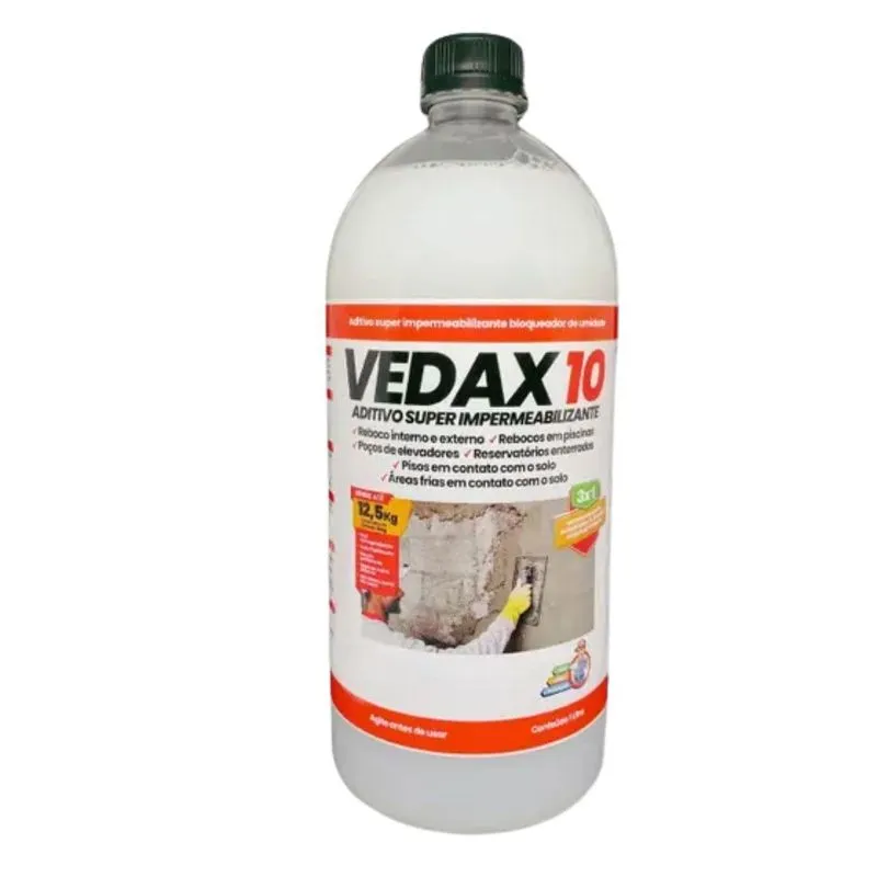 Aditivo Super Impermeabilizante 3 Em 1 Vedax 10 Argamassa 1l