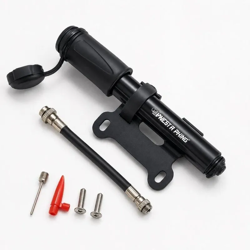 Mini Bomba de Ar Portátil para Bicicleta 100 Psi Presta Schrader Preto Único