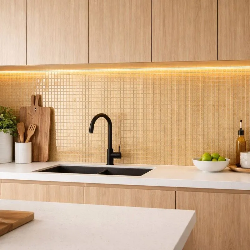 Pastilha De Vidro Dourado 30x30 Amarelo Glass Mosaic Dourado