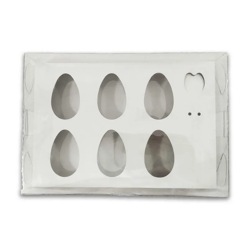10 Caixas Para 6 Mini Ovo De Colher 50g, Em Acetato, Páscoa