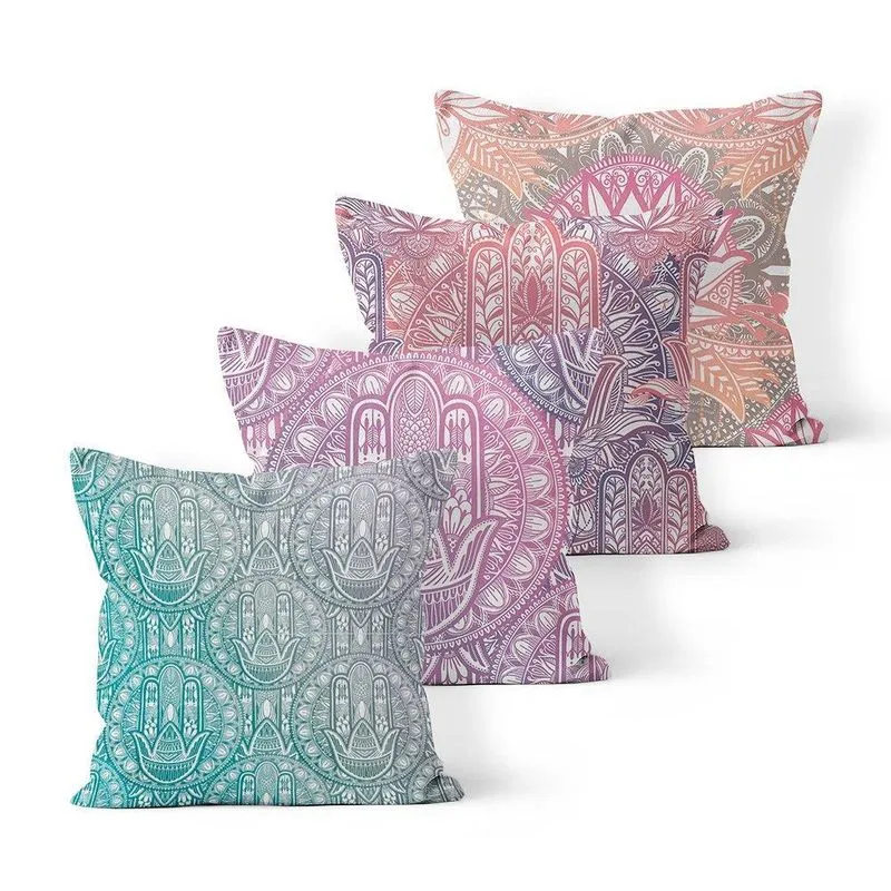 Kit 4 Capas De Almofadas Decorativas Own Mão De Fátima E Flo
