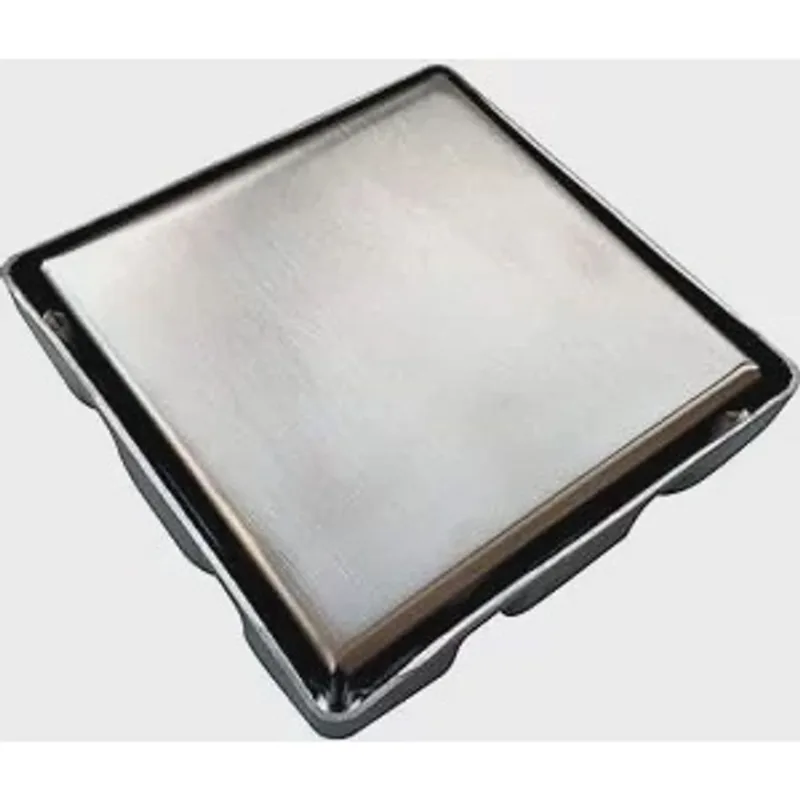 Ralo Oculto Duplo Inox - 15 X 15 cm Cinza