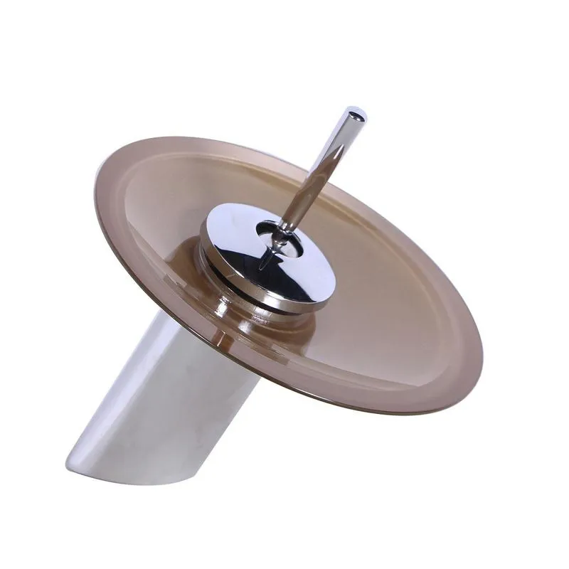 Torneira Misturador Monocomando Cascata Vidro Baixa Dourado