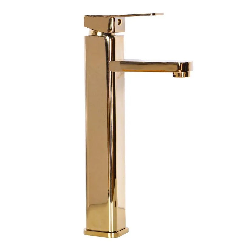 Torneira Banheiro Monocomando Alta Lavabo Absolute Dourada