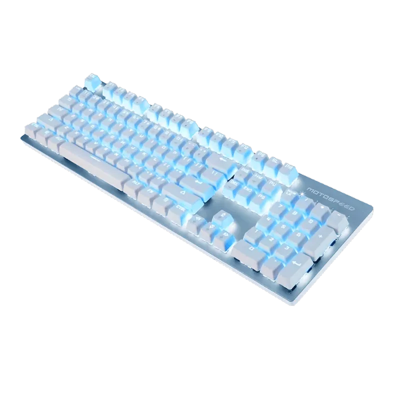 Teclado Mecânico Gamer sem Fio GK89 Motospeed FMSTC0078BRO Branco Outemu Azul