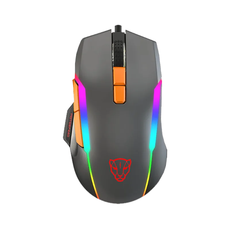 Mouse Gamer USB V90 MOTOSPEED FMSMS0081CIZ Cinza RGB