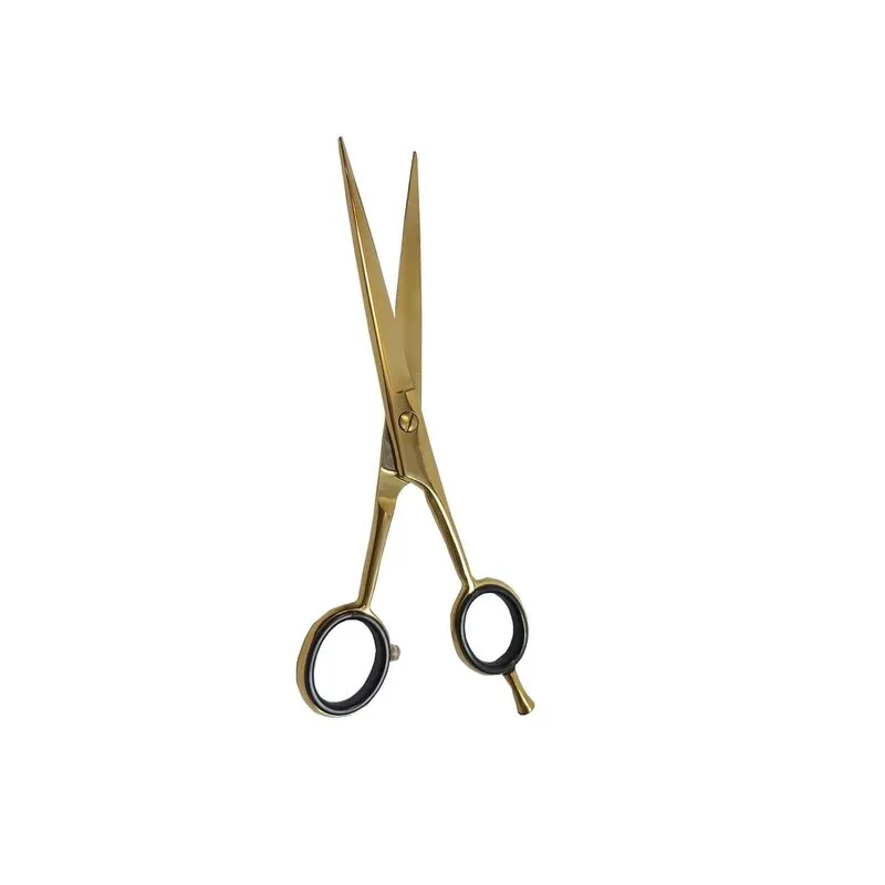 Tesoura Profisional Cabeleireiro 6 Dourada Fio Laser