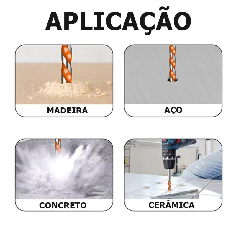 Kit 10 Broca De Torção Triangular Multifuncional 6mm Pronta Entrega