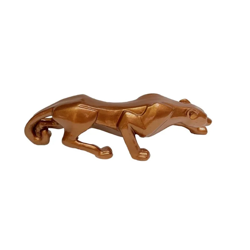 Escultura Pantera Bronze - Tamanho P - 37 Cm - Decoração