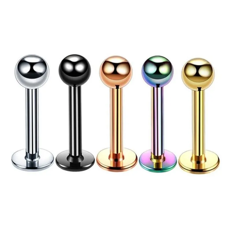 10 Piercings Tragus Medusa Bolinha 3 Mm Aço - Dourado 6 Mm
