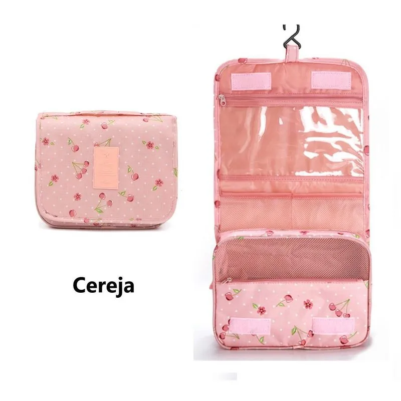 Nécessaire Organizadora Makeup P/viagem 10 Comp Cereja