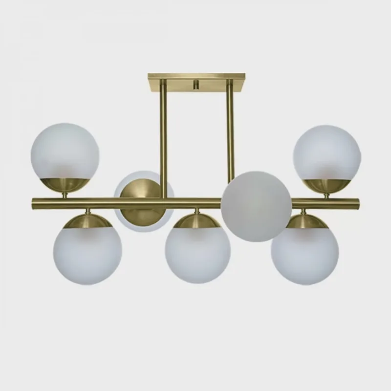 Lustre Bronze Vidro Fosco Infinitylux 7 Lâmpadas