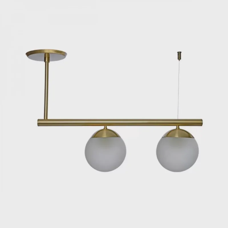Lustre Bronze Vidro Fosco Infinitylux 2 Lâmpadas