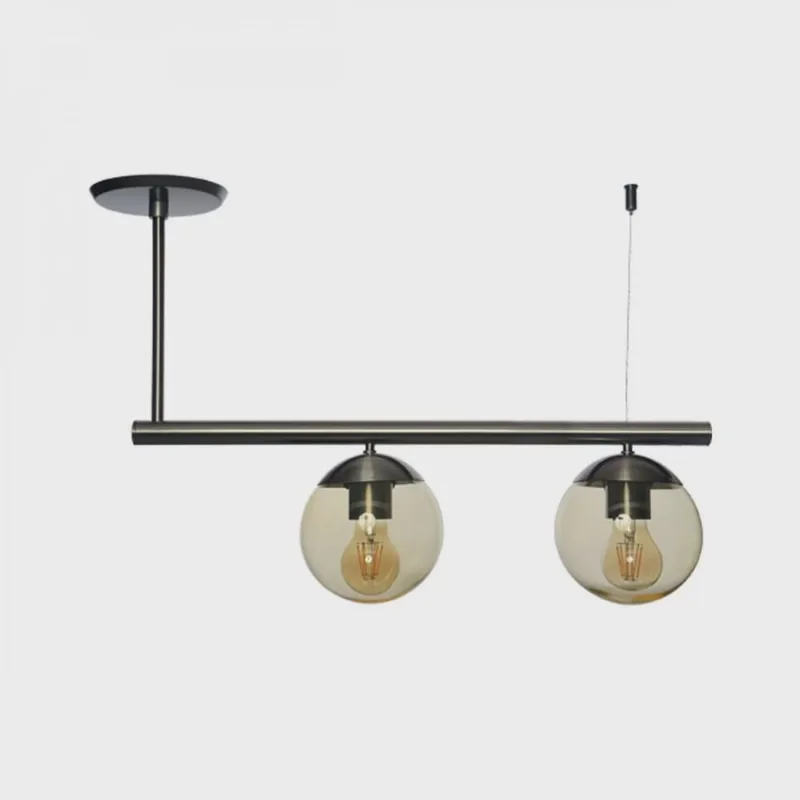 Lustre Bola Vidro Âmbar Grafite Infinity Lux