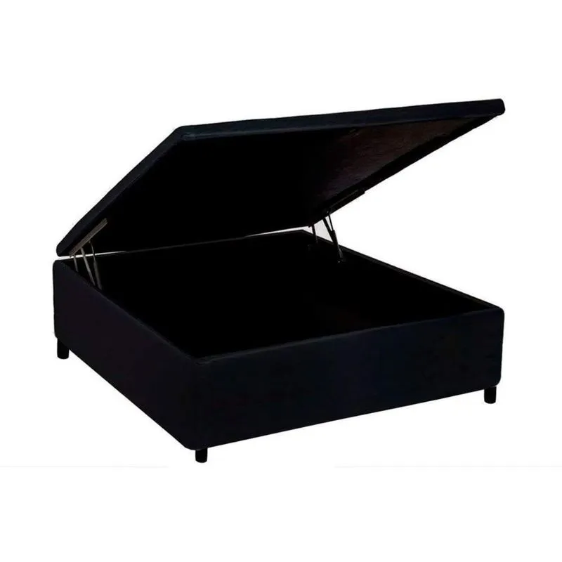 Cama Box Baú Casal Universal Courano Black (138x188x35) - Costa Rica