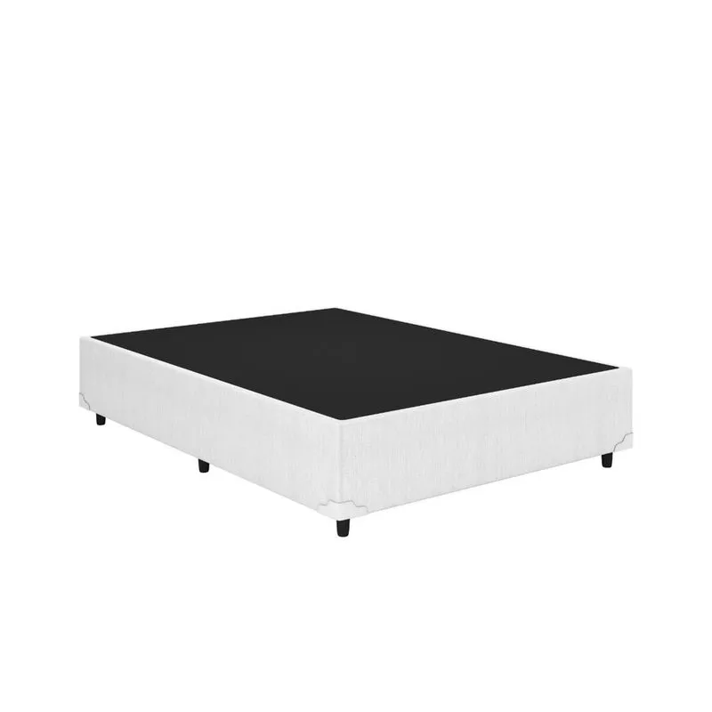 Base Box Casal Classic Blindado 138x188x40 Corino Branco