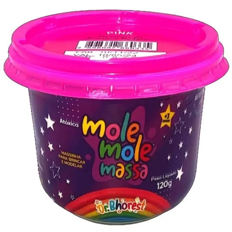 Massa de Modelar Mole Mole Dr Bhorest 120g Pink MASSA DE MODELAR MOLE MOLE DR BHOREST 12