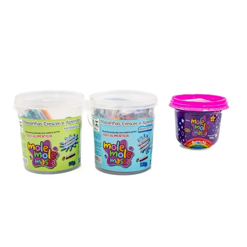 Conjunto Baldes Educativos + 1 Un Mole Mole Massa 120g